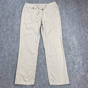 Boden Cotton Utility Pants Womens Size 8 Zip Fly Drawstring Khaki Straight Leg